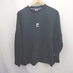 ◇ ⊇ FILA フィラ ロゴ刺繍 長袖 Tシャツ カットソー サイズF ブラック レディース E  【1506110006882】