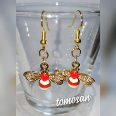 蜂ピアス(赤)イヤリング他変更可能