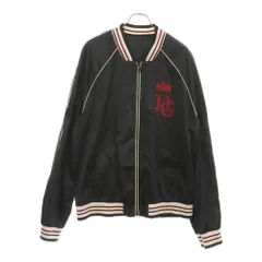 DOLCE & GABBANA (ドルチェアンドガッバーナ) クラウンロゴ ポリエステル ジップアップ ブルゾン ジャケット ブラック G9LE5Zのサムネイル