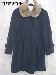 ■ ◎ PAGEBOY ページボーイ ラビットファー付き  コート サイズM ネイビー レディース  【中古】 【1002802348655】のサムネイル