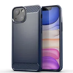 iPhone13 mini ケース アイフォン13ミニ  カーボン調 薄型 耐衝撃 ソフト ケース 【Color】 ネイビー