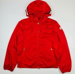 極美品★MONCLER・モンクレール GRIMPEURS メンズ ワッペン フード付 トリコロールライン ダブルジップ ナイロンジャケット（1）
