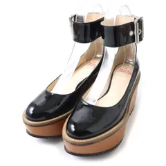 極美品☆ヴィヴィアンウエストウッド 991001 19SS プラットフォーム ロッキンホース  レザー 厚底シューズ ブラック 40 レディース 日本製　J02-st30309-391のサムネイル