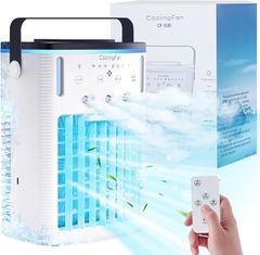 冷風機 卓上タイプ 強力送風 加湿 静音 タイマー付 ミニ冷風扇