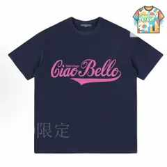 【今日WTO】Balenciaga ピンク文字 Round Neck Short Sleeve T-MY35
