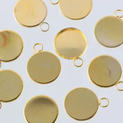 ミール皿　丸　16mm　ゴールド　大きめカン付き　セッティング　AP2186のサムネイル