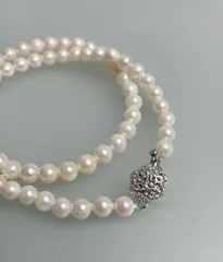 アコヤ パール 本真珠 ネックレス 金具シルバーsilver刻印 40cm