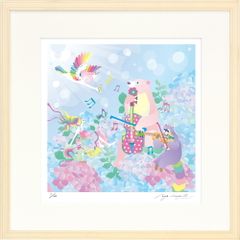 おかもとみわこ シルクスクリーン 額縁付き - メルカリ