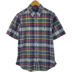 古着 ラルフローレン Ralph Lauren CLASSIC FIT 半袖 ボタンダウン チェックシャツ メンズM相当/eaa539176