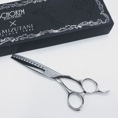 【ミズタニシザーズ ミズタニシザーMIZUTANI SCISSORS】SCHOREM MASTER 12シュコーラムマスター オフセット シザー セニング 美容ハサミ すきばさみ 美容師 理容師 約35～45% 右利き 6インチ 中古 sc1081