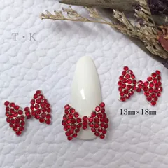 ビッグリボン ルビー 2個セット シルバー