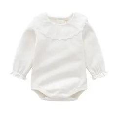 ボディースーツ 60 70 80 セレモニードレス ロンパース ベビー 女の子 新生児 退院 お宮参り 秋 冬 春 赤ちゃん ホワイト 3ヵ月 6ヵ月 9ヵ月 12ヵ月 ハーフバースデー 誕生日 長袖 お食い初め 入園 出産準備 出産祝い cocobaby