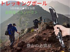 登山スティック　ブラック　ハイキング　ジュラルミン　杖　登山