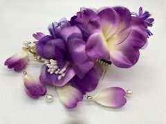 髪飾り  セット品 パープル 花  co421-a0001