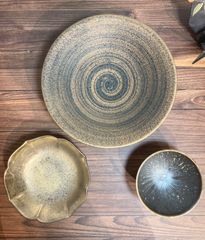 作家もの 黒 鉄彩 大皿 小皿 中鉢 4点セット - メルカリ