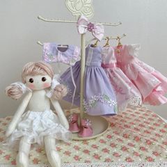 カントリードール♡ハンドメイド♡お人形♡ブラウンドールちゃん♡ カントリードール♡ハンドメイド♡お人形♡ピンク♡ - メルカリ