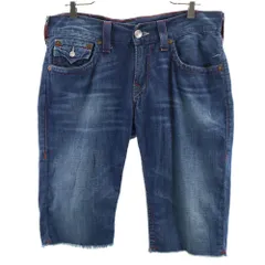 トゥルーレリジョン USA製 カットオフ加工 デニム ハーフパンツ W32 