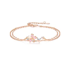 【在庫処分】蝶 デザイン パール 3花びら 女性 金属アレルギー対応 夏 人気「桜舞い蝶」シルバー925 ピンクゴールド アクセサリー レディース ギフト ブレスレット 桜 軽量 immobird