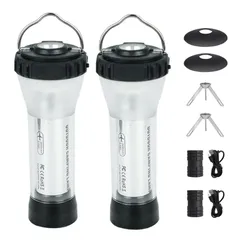 【在庫処分】懐中電灯機能 キャンプランタン 2個入り 高輝度 3モード光調整 充電式 多機能ミニランタン ledランタン 無段階調光・磁石ベース・アルミニウム製三脚・ キャンプ用品 SEKIDAR アウトドア/ハイキング/緊急SOS/家庭照明/地震など防災用