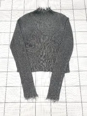 ◇ Θ フーズフーギャラリー フリンジ 長袖 リブニット カットソー サイズF ダークグレー系 レディース E  【1507230000583】