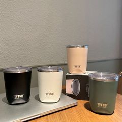 真空断熱コーヒーカップ ふた付き TYESO 300ml カフェマグ 保温カップ 二重構造 携帯マグ タンブラー マグボトル コンビニマグ アウトドア 釣り 遠足 登山 キャンプbaowenb05