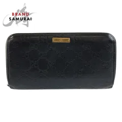 GUCCI グッチ グッチシマ ブラック 黒 ゴールド金具 レザー 245915 長財布 ロングウォレット メンズ 502822【中古】