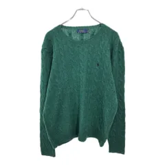 Polo by Ralph Lauren ポロ ラルフローレン ケーブルニット ウール カシミヤ セーター グリーン(メンズ L)中古 古着 v2427