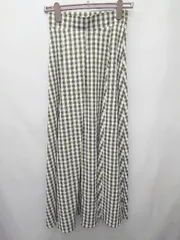 ◇ ⊂ sakishimatokyo　サキシマトーキョー ギンガムチェック フレア マキシ　スカート サイズS カーキ レディース P  【1411070002396】