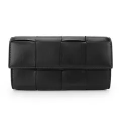 新品 ボッテガヴェネタ BOTTEGA VENETA 長財布 ラージ フラップウォレット ブラック