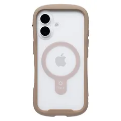 【 限定】iFace Reflection MagSynq iPhone 16 ケース MagSafe 対応 クリア 強化ガラス (ベージュ)【エコPKG】【アイフェイス アイフォン16 用 スマホケース iphone16 カバー マグセーフ 耐衝撃 透明