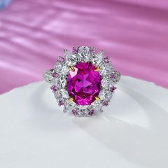 スリランカ産 ピンクサファイア7.75CT ホワイトサファイア 指輪 - メルカリ