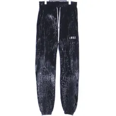 AMIRI CRACKED DYE LOGO SWEAT PANTS Sサイズ ブラック SRPS23MJL026SMRSTH4