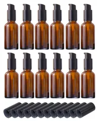 Chocople ポンプボトル 遮光瓶 プッシュボトル 詰め替えボトル 瓶 容器 オイル 乳液 (5ml, 12本セット) [12本セット] [5ml]
