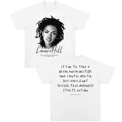 ローリン・ヒル Lauryn Hill  両面プリント Tシャツ ビックプリント コットン ホワイト  S～3XL