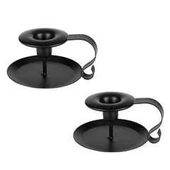 【特価セール】キャンドルライトディナー 結婚式 パーティー クリスマス 誕生日 テーブル 蝋燭立て ロウソク燭台 手持ち キャンドルスタンド アンティーク調 2本 燭台 燭台 北欧風 黒 キャンドルホルダー ロウソク立て