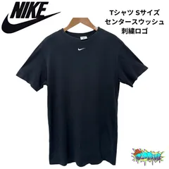 NIKE Tシャツ ワンポイントロゴ 刺繍  Sサイズ ユニセックス ブラック 黒 センター スウッシュ 刺繍ロゴ スポーツ ナイキ Y2K 00s 古着 B615