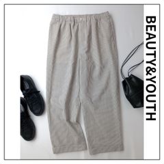 23SS 定価14960円 BEAUTY&YOUTH ビューティアンドユース ユナイテッドアローズ シアサッカー ストライプ イージーパンツ ワイド XL (119Y＋4364)25N