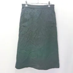 ◇ SLOBE IENA スローブ イエナ ウール100% バックジップあり ロング丈 台形 スカート サイズ40 ネイビー レディース E  【1404020010541】