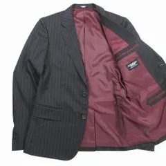 TORNADO MART トルネードマート ラメ ストライプ柄 テーラード ジャケット 2B ブレザー 本切羽 サイズL 黒赤 メンズ 【中古】