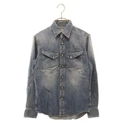 HYSTERIC GLAMOUR (ヒステリックグラマー) デニム加工 ウェスタンシャツ 長袖シャツ インディゴ 0243AH07のサムネイル