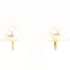 K18YG　イヤリング　clip-on earrings　パール（真珠）　総重量約1.8g