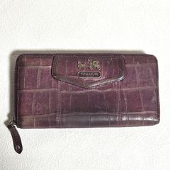 COACH coach コーチ 長財布 コインケース ウォレット ヴァイオレット パープル 紫【370】