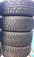 中古スパイクタイヤホイール付 195/65R15　4本セット