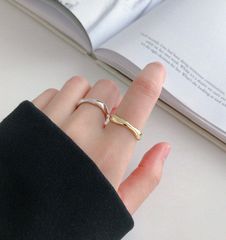 シンプル　シルバー　ゴールド　リング　レディース　韓国