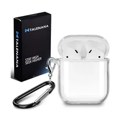 AirPods 用 ケース 透明 TALENANA エアーポッズ 用 クリアケース 全面保護カバー 落下防止 耐衝撃 装着充電可能 カラビナ付き
