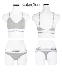 カルバンクライン 上下セット 下着 女性 レディース Calvin Klein ck ブラ ショーツ s m l xl グレーTバックセット 正規品 新品 女性 516748