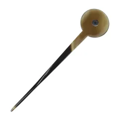 HERMES エルメス かんざし その他アクセサリー - バッファローホーン ブラウン系 ベージュ系 シルバー金具 セリエ ヘアアクセサリー 髪留め 水牛 