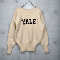 50s ヴィンテージニット YALE coop イエール大学生協 ニット 生成り オフホワイトサイズL程度