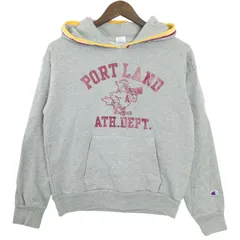 Champion チャンピオン スウェット★ プリント ロゴワッペン パーカー フーディー プルオーバー Sz.L レディース グレー