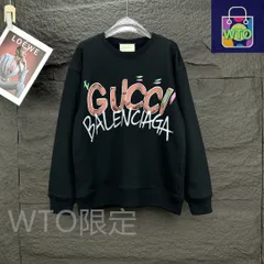 【本日限定特価】Gucci × Paris コラボ メンズ＆レディース スウェットシャツ ロゴプリント ブラック/ベージュ XS-L [本日特価|新品未使用品]